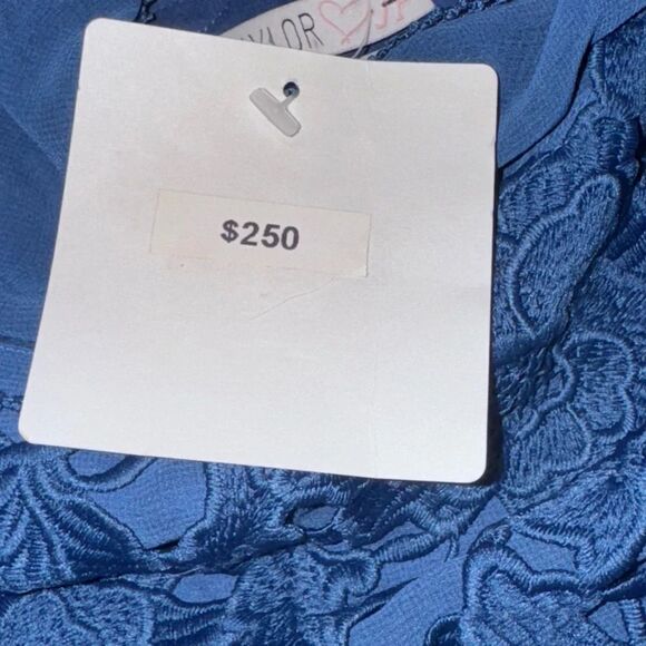 NWT Saylor x Free People BLUE Hollie Lace mock turtle neck Mini Dress  sz small - Picture 8 of 10